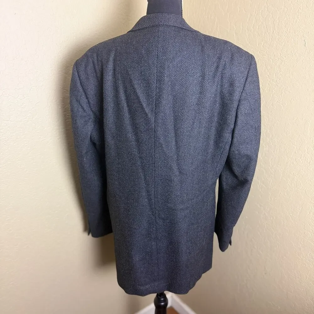 Armani Collezioni Men’s Wool Cashmere Blazer Size S Gray 3 Button Made Italy